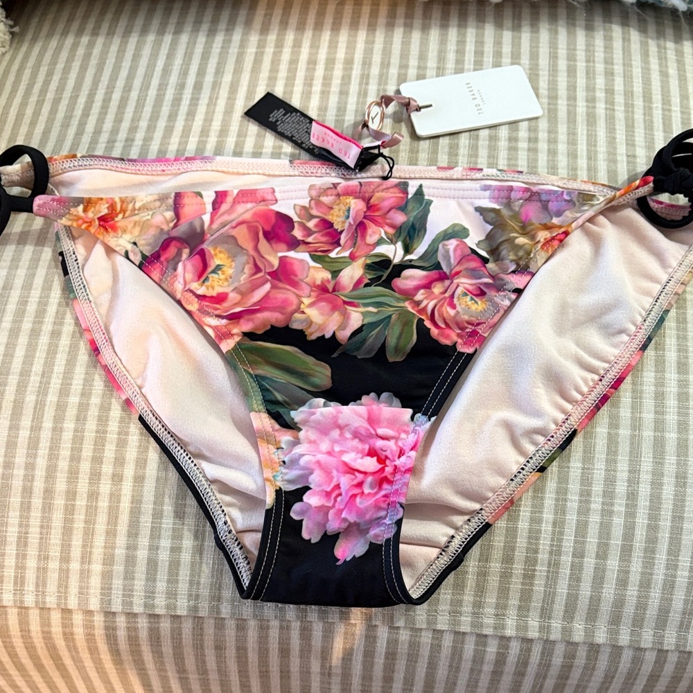 Ted Baker painted rose side tie, bikini bottom